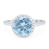 Art Deco Round Natural Stone Halo Ring