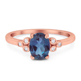 Oval Natural Stone Engagement Ring