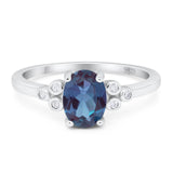 Oval Natural Stone Engagement Ring