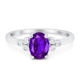 Oval Natural Stone Engagement Ring