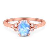 Oval Natural Stone Engagement Ring