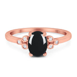 Oval Natural Stone Engagement Ring