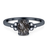 Oval Natural Stone Engagement Ring