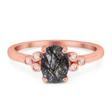 Oval Natural Stone Engagement Ring
