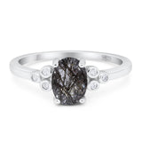 Oval Natural Stone Engagement Ring