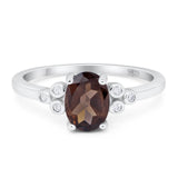 Oval Natural Stone Engagement Ring