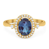 Oval Natural Stone Engagement Ring
