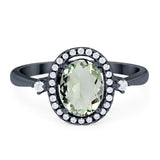 Oval Natural Stone Engagement Ring