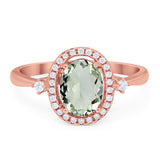 Oval Natural Stone Engagement Ring