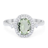 Oval Natural Stone Engagement Ring