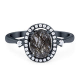Oval Natural Stone Engagement Ring