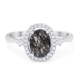 Oval Natural Stone Engagement Ring