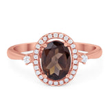 Oval Natural Stone Engagement Ring