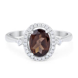 Oval Natural Stone Engagement Ring