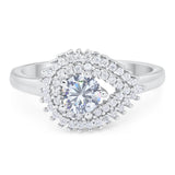 Round Natural Stone Wedding Ring