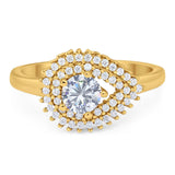 Round Natural Stone Wedding Ring