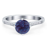 Art Deco Round Natural Stone Wedding Ring
