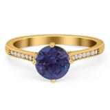 Art Deco Round Natural Stone Wedding Ring