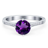 Art Deco Round Natural Stone Wedding Ring