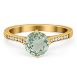 Art Deco Round Natural Stone Wedding Ring