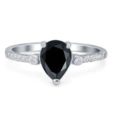 Pear Teardrop Natural Stone Wedding Ring