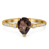 Pear Teardrop Natural Stone Wedding Ring