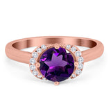 Round Natural Stone Wedding Ring