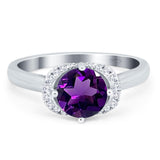 Round Natural Stone Wedding Ring