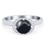 Round Natural Stone Wedding Ring