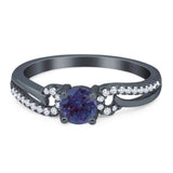 Art Deco Round Natural Stone Curved Ring