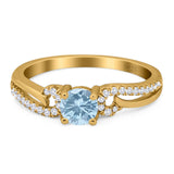 Art Deco Round Natural Stone Curved Ring