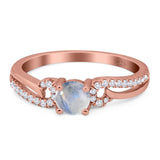 Art Deco Round Natural Stone Curved Ring