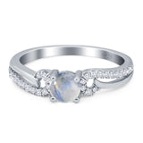 Art Deco Round Natural Stone Curved Ring