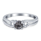 Art Deco Round Natural Stone Curved Ring