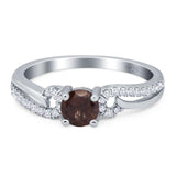Art Deco Round Natural Stone Curved Ring