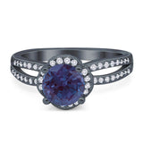 Split Shank Round Natural Stone Ring