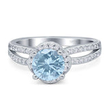 Split Shank Round Natural Stone Ring