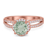 Split Shank Round Natural Stone Ring