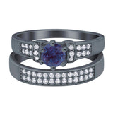 Two Piece Round Natural Stone Ring