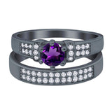 Two Piece Round Natural Stone Ring