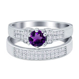 Two Piece Round Natural Stone Ring