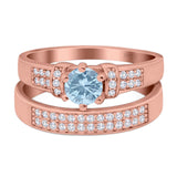 Two Piece Round Natural Stone Ring
