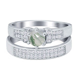 Two Piece Round Natural Stone Ring