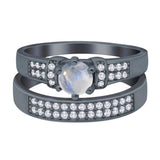 Two Piece Round Natural Stone Ring
