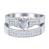 Two Piece Round Natural Stone Ring