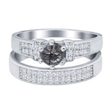 Two Piece Round Natural Stone Ring