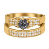 Two Piece Round Natural Stone Ring