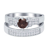 Two Piece Round Natural Stone Ring