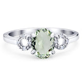 Art Deco Oval Natural Stone Filigree Ring