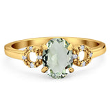 Art Deco Oval Natural Stone Filigree Ring